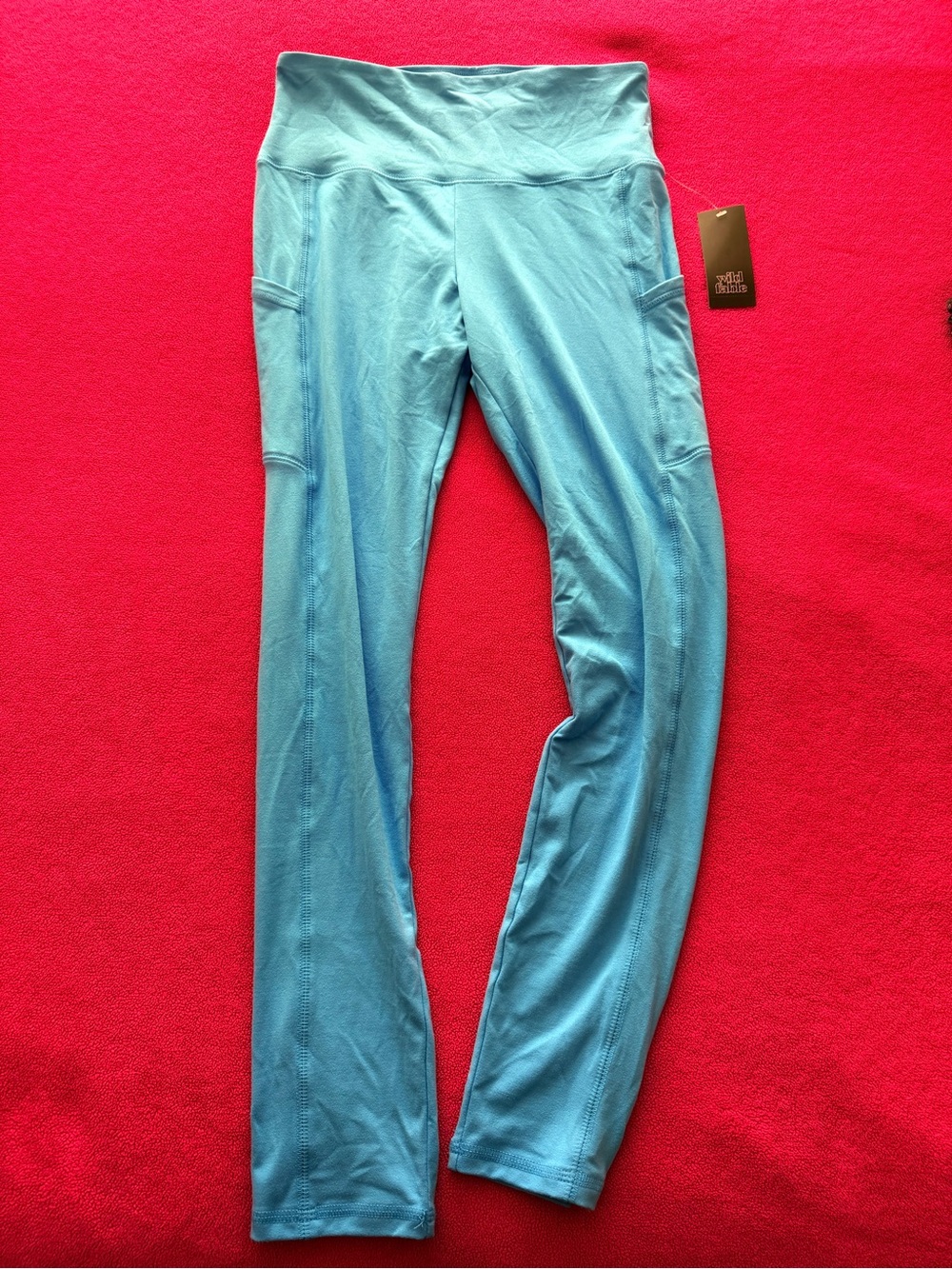 Wild Fable Women’s Bright Blue High-Rise Leggings with Side Pockets
